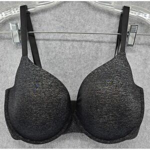 Victoria's Secret Bra 34DDD Uplift Semi Demi Black Heather Padded Underwire